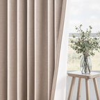Topfinel Natural Beige Linen Blackout Curtains 2 Panels 63 Inch - Image 5