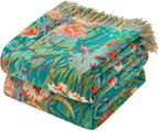 LUTBM Cotton Boho Blanket Queen Size Soft Summer Lightweight Bed Quilt Floral by LUTBMFindYourFreeSpiritatHome