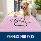 OLANLY Dog Door Mat for Muddy Paws 36x24, Paw Print Design Chenille Mud Mat | - Image 6