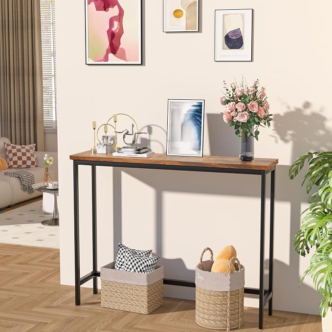 VASMIA Console Table, Entryway Table, Narrow Sofa Table, Living Room, Rustic - Image 6
