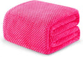 Exclusivo Mezcla Soft Waffle Fleece Bed Blanket King Size, Hot Pink | by ExclusivoMezcla
