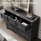 IDEALHOUSE 7 Drawer Dresser, Large Wooden Storage Chest of Drawers - Image 5