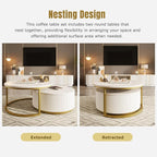 27.6" Modern Round Nesting Coffee Table Fluted - Image 8