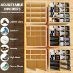 SpaceAid Shoe Organizer for Closet, 2 Pack Foldable Shoe Storage Containers - Image 3