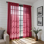 SpaceDresser Check Sheer Curtains 90 Inches Long - Image 6