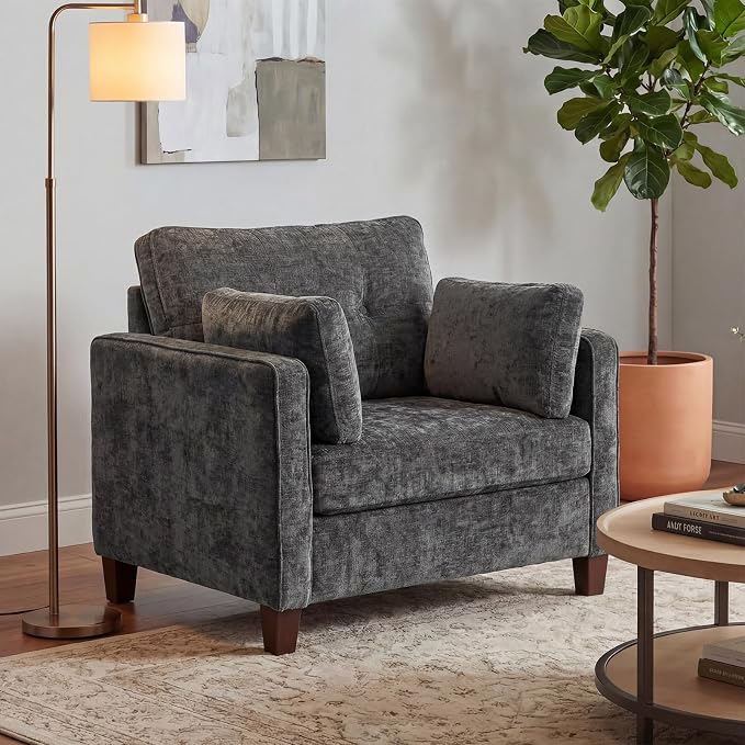 Luxury Oversized Accent Chair Set of 2, 40.9" Upholstered Piping Single - Image 3