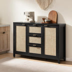SICOTAS Rattan Sideboard Buffet Coffee Bar Cabinet - Image 2