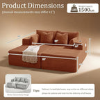 72" Cloud Sectional Couch, Comfort Sleep Sofa - Image 2