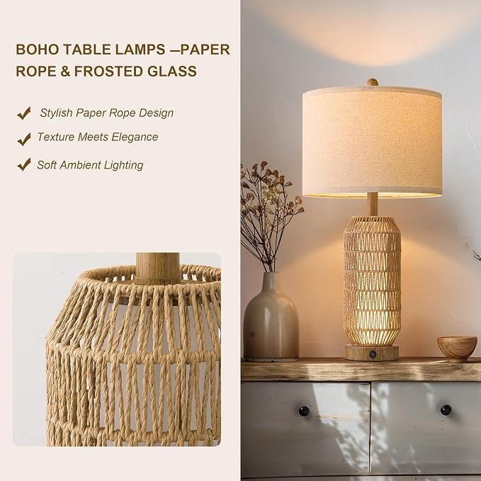 OYEARS 25" Table Lamps Set of 2 - Image 5
