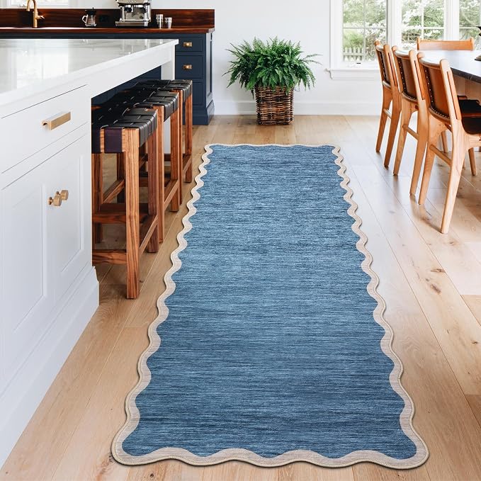 GarveeHome Scalloped Washable Runner Rugs 2x6 Non Slip Kitchen Rugs - Image 2