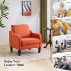 VINGLI Burnt Orange Mid Century Modern Accent Chair - Image 8