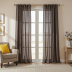MYSKY HOME Dark Brown Curtains 96 Inches Long by MYSKYHOME