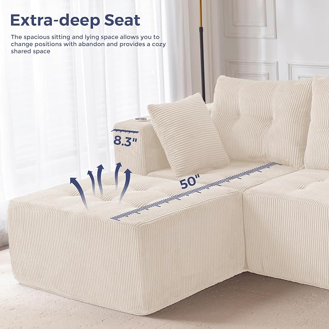 MAXYOYO Modular Sectional Sofa Couch, L Shaped Modern Cloud Couch - Image 8