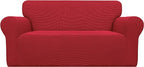 Easy-Going Stretch Oversized Loveseat Couch Covers Washable Christmas Red | by Easy-Going