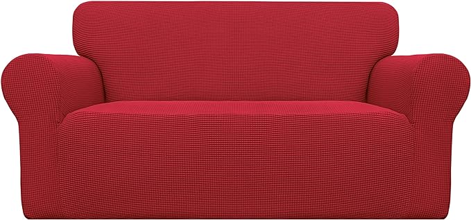 Easy-Going Stretch Oversized Loveseat Couch Covers Washable Christmas Red | by Easy-Going