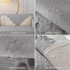 Cotton Quilted Dog Couch Cover for Sofa Farmhouse Rustic Embroidery Sectional - Image 7
