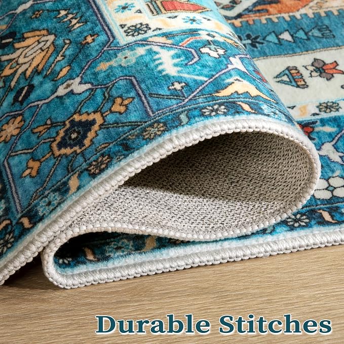 SERISSA 5x7 Washable Non Slip Boho Area Rug - Image 8
