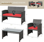 JAMFLY 4 Piece Outdoor Patio Furniture Set, Outdoor Wicker Rattan Chairs - Image 2
