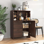 Foldable Desk Cabinet with Storage Drawers & Shelves - Image 3