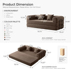 79" Convertible Sofa Bed with Fixed-Shape Frame & Removable Armrests, Modular - Image 3
