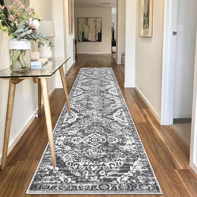 HEBE Hallway Runner Rug 2'8''x12', Washable Non Slip Kitchen Rug Runner | Soft - Image 6