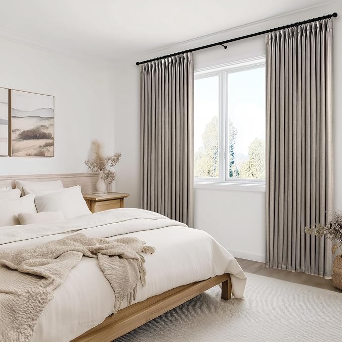 Topfinel 102 Inch Curtains 2 Panels Set, Two Packs Pinch Pleat Back Tab Linen - Image 2