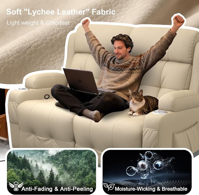RV Loveseat Recliner Sofa, Wall Hugger Recliners - Image 9