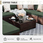 UPHA 9 Pieces Patio Furniture Sets, Wicker Outdoor Sectional Sofa Couch - Image 6