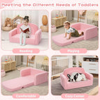 Foryoomi Extra Wide Kids Couch, 2-in-1 Soft Toddler Couch - Image 4