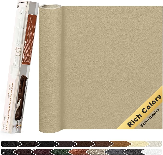 KING MOUNTAIN Leather Repair Patch, 12 x 60 Inches self Adhesive Leather Repair by ForABetterHomeLife