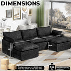 LEVELEVE 112.5" U-Shape Modular Sofa - Image 3