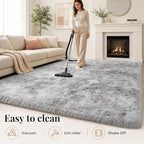 PLHXFR 5x7 Area Rugs Living Room: Fluffy Bedroom Shag Rug Light Grey | Upgrade - Image 9