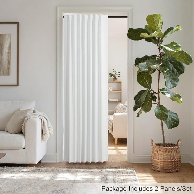 Complete Blackout Curtains White 80 Inches Long Kitchen Curtain Custom Drape - Image 2