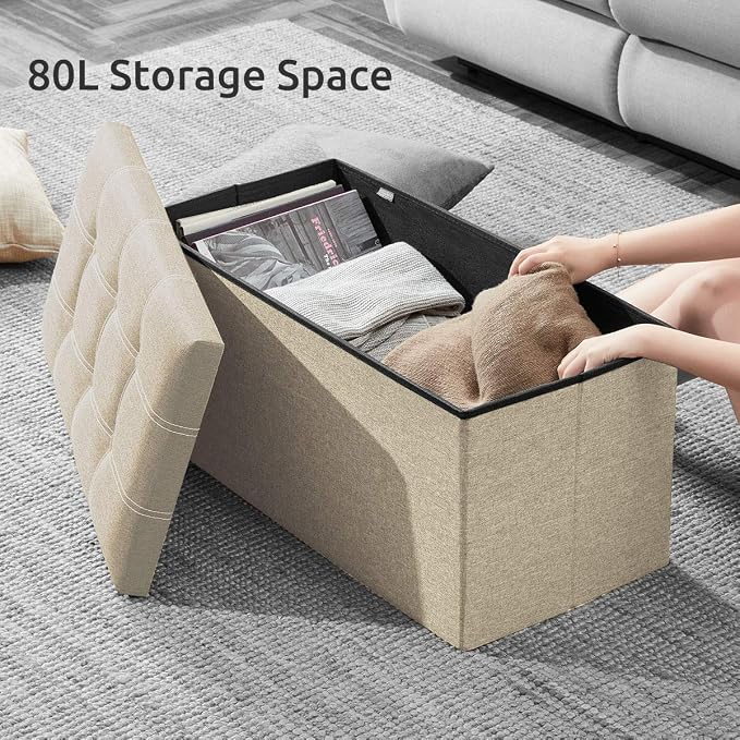 YOUDENOVA 30 inches Folding Storage Ottoman, Ottoman - Image 3