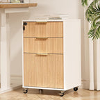 3 Drawers Fluted Mobile File Cabinet by INNODToddlerTower