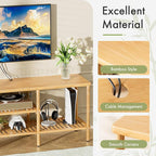 Amazer Bamboo TV Stand for 60 65 Inch TV, Entertainment Center - Image 3
