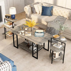AWQM Faux Marble Table Set, Coffee Table & 2 Side Table, Faux Marble Tabletop - Image 6