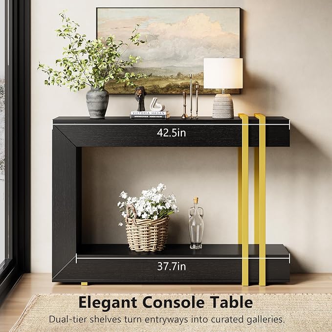 Einhomn 42.5" Console Table Behind Couch, 2-Tier Narrow Entryway Table - Image 6