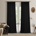 Black Linen 100% Black Out 120 Inch Curtains by Twodrapes