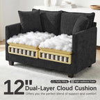 52'' Loveseat Sofa with Ottoman, Modern Cloud Sofa Couch with 27" Deep Seat - Image 3