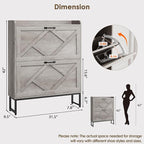 Nicetree Shoe Cabinet Storage for Entryway, Narrow Shoe Storage Cabinet - Image 2
