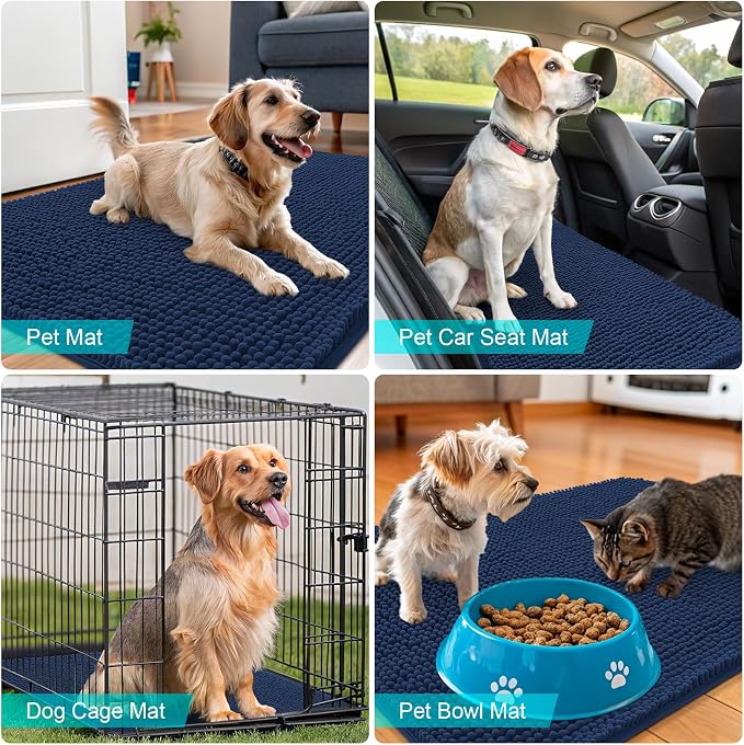 OLANLY Dog Door Mat for Muddy Paws 70x32, Super Absorbent Chenille Mud Mat | - Image 7