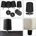 H&B Luxuries Tufted Leather Square Flip Top Storage Ottoman Cube Foot Rest - Image 8