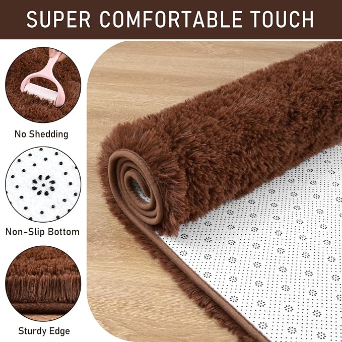 LOCHAS Area Rugs 9x12 Fluffy Living Room Carpets - Image 5