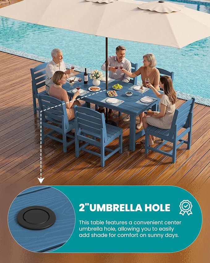 SERWALL Patio Dining Sets for 6 Person, HDPE Dining Set - Image 4