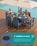 SERWALL Patio Dining Sets for 6 Person, HDPE Dining Set - Image 4