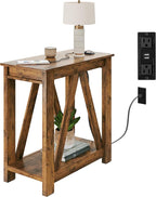 WLIVE Farmhouse End Table, Narrow Side Table - Image 9