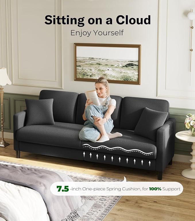 Welzona 83" Couches for Living Room, Teddy Sofa Couch - Image 4