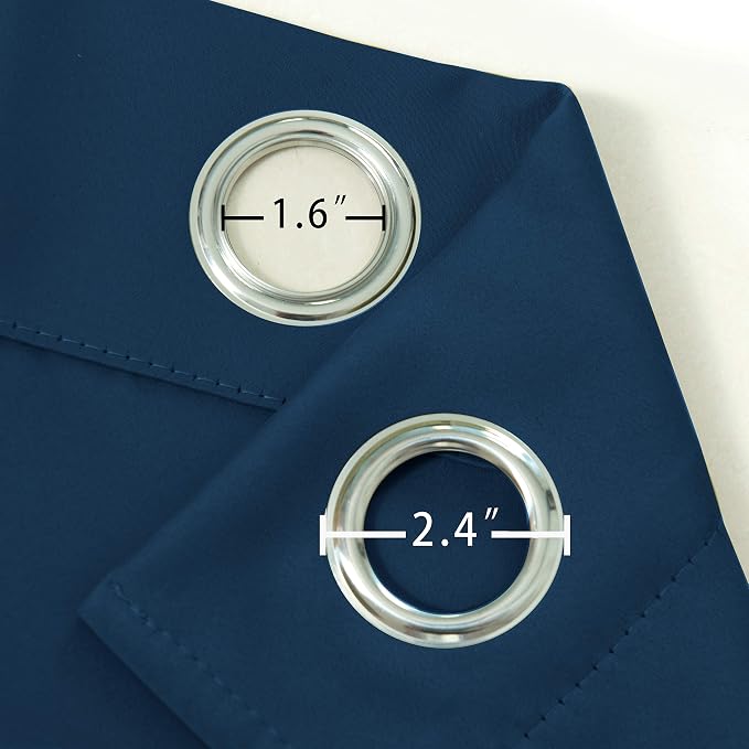 Navy Blue Blackout Curtains/52 x 72 Inch/Set of 2 Panels Room Darkening Curtains - Image 6