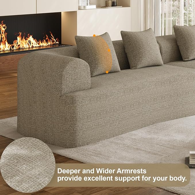 147" Oversized Sectional Sofa for Living Room, Modern Luxury Plush Chenille - Image 7